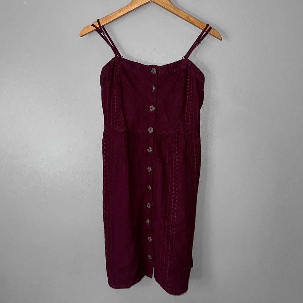 Universal Thread Burgundy Button-Front Mini Dress